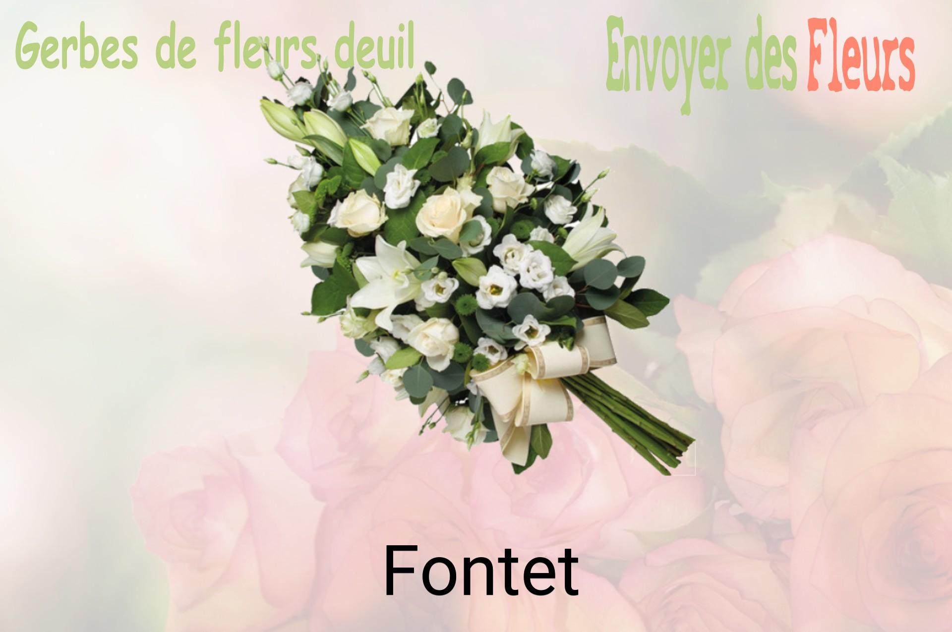 Gerbe de fleurs de deuil livrée à Fontet